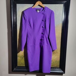 GILLIAN Vibrant Purple Long Sleeve Dress